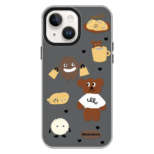iPhone 13 Skin Feeling Jelly TPU Hybrid PC Phone Case - Puppy Black