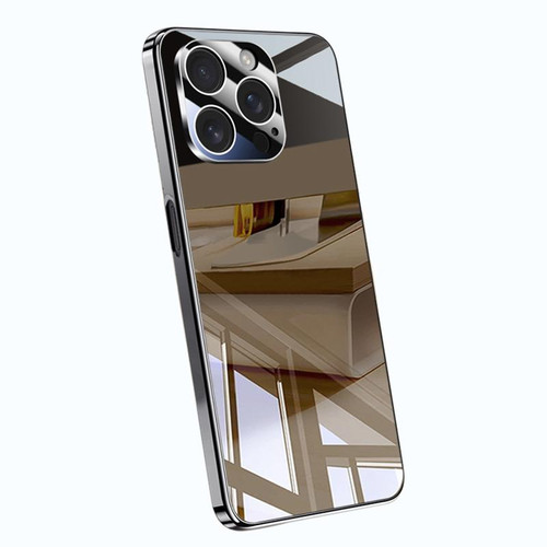 iPhone 12 Pro Max Electroplating Ice Crystal Airbag Full Coverage Shockproof Phone Case - Black