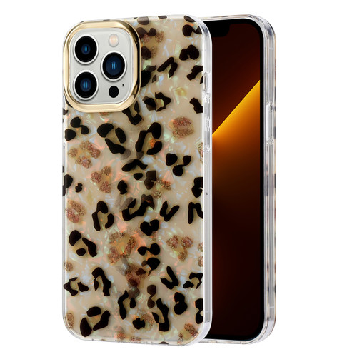 iPhone 12 Pro Max Electroplating Shell Texture Phone Case - Leopard Y4