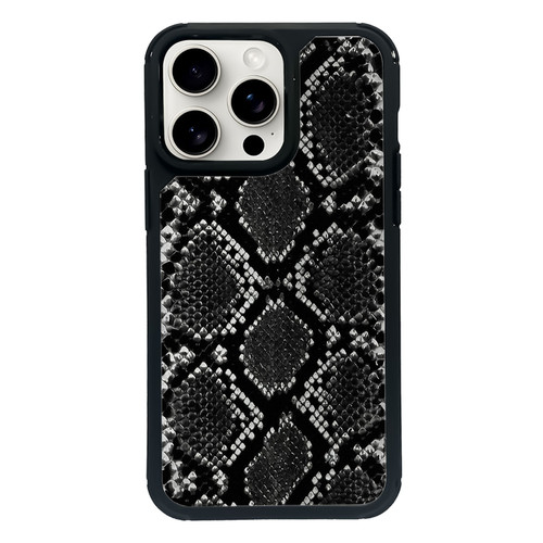 iPhone 12 Pro Max Exclusive Design Style PC Full Coverage Pattern Phone Case - Black Python Texture
