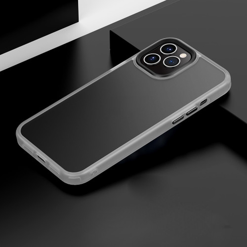 iPhone 12 Pro Max Frosted Back Shockproof Phone Case - Frosted White