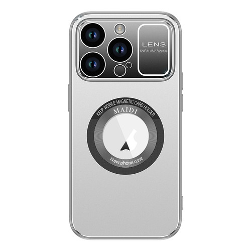 iPhone 12 Pro Max Large Window MagSafe Skin Feel PC Phone Case - Silver Gray