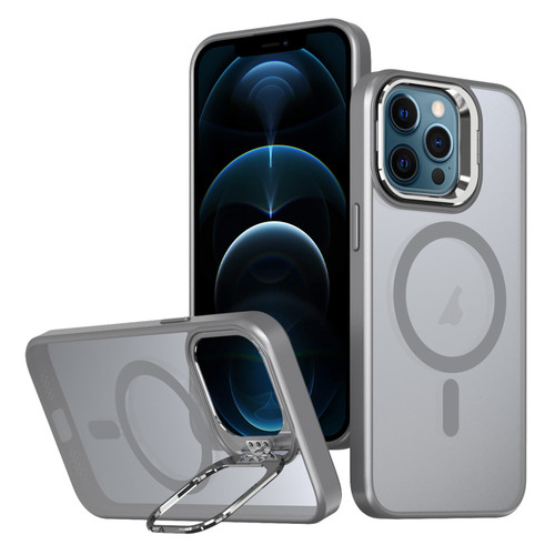 iPhone 12 Pro Max Metal Invisible Camera Holder MagSafe Magnetic Phone Case - Grey