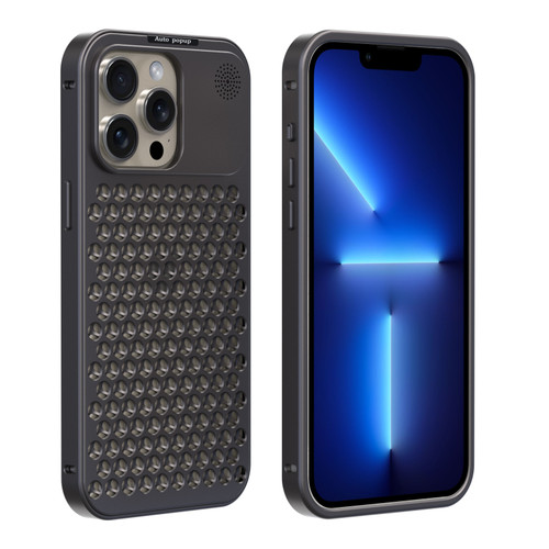 iPhone 12 Pro Max R-JUST RJ58 Aromatherapy Metal Cooling Phone Case - Grey