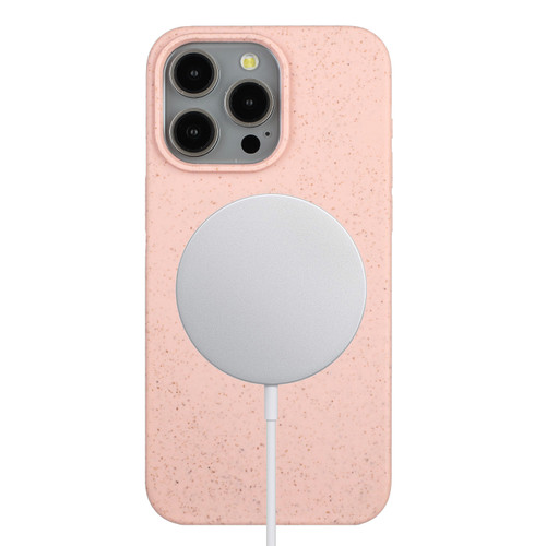 iPhone 12 Pro Max Wheat MagSafe Magnetic Straw Material + TPU Phone Case - Pink