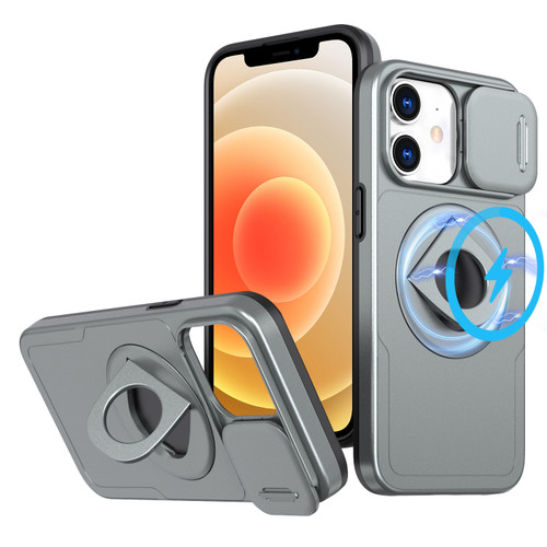iPhone 12 Camshield MagSafe Ring Holder Armor Phone Case - Titanium Grey