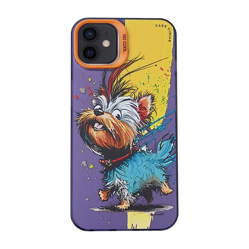 iPhone 12 Cartoon Animal Graffiti PC + TPU Phone Case - Puppy