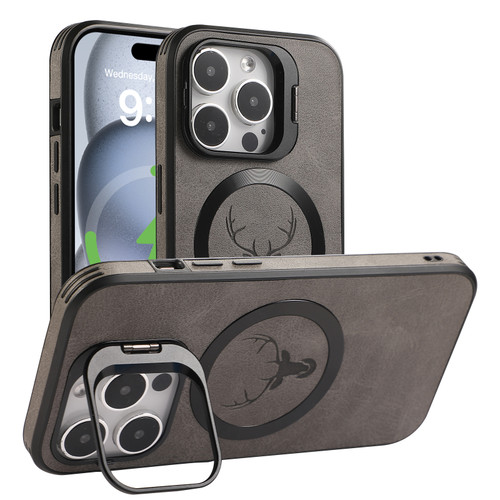iPhone 12 Elk Lens Holder Magsafe Shockproof Phone Case - Grey