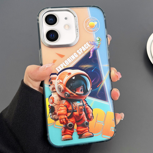 iPhone 12 Engraved Colorful Astronaut Phone Case - Triangle Bottom