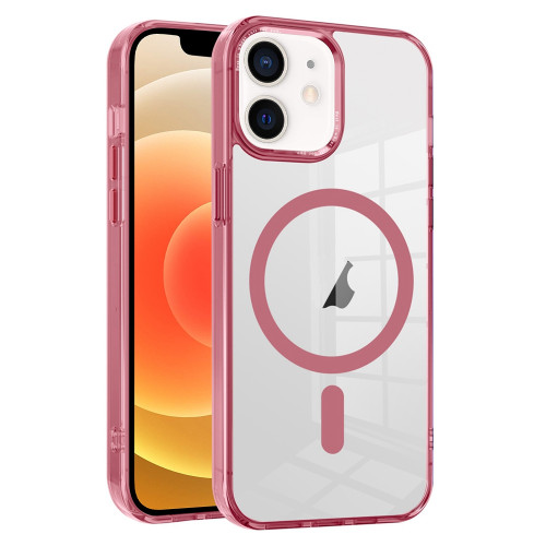 iPhone 12 Ice Color Magnetic Series TPU Hybrid Acrylic Magsafe Phone Case - Pink