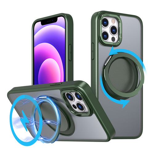 iPhone 12 Pro 360-degree Rotating MagSafe Magnetic Holder Phone Case - Green