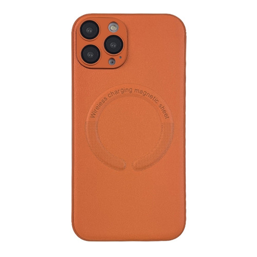 iPhone 12 Pro Leather All-inclusive MagSafe TPU Phone Case - Orange