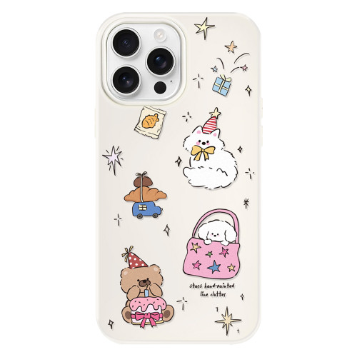 iPhone 12 Pro Skin Feeling Jelly TPU Hybrid PC Phone Case - Star Shine Small Object White
