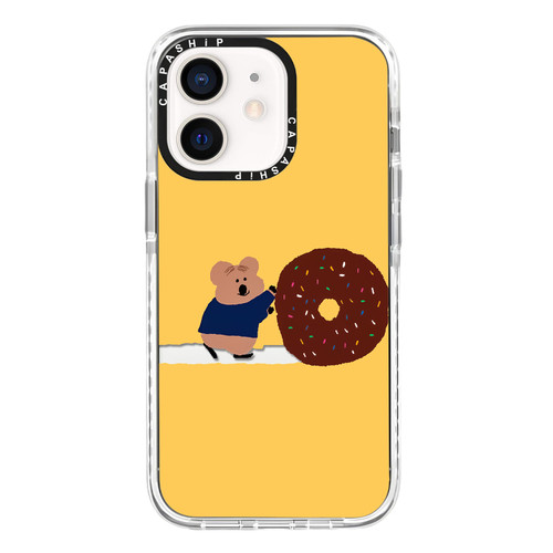 iPhone 12 Simple Illustration Pattern Full Coverage Phone Case - Marshmallow Bear B