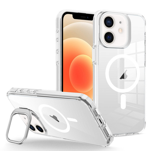 iPhone 12/12 Pro J2 High Transparent MagSafe Magnetic Frame Holder Phone Case - White
