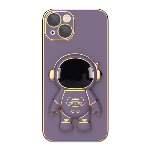 iPhone 12 mini Plating Astronaut Holder Phone Case - Lavender Purple