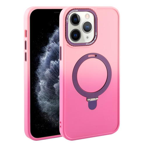iPhone 11 Pro Max Gradient MagSafe Holder Liquid TPU Hybrid PC Phone Case - Pink Red
