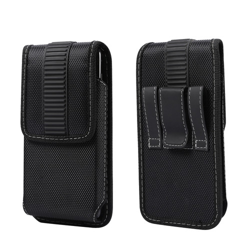 iPhone 11 Pro Max Magnetic Oxford Cloth Hanging Waist Phone Leather Case 6.5 inch Smartphones - Black