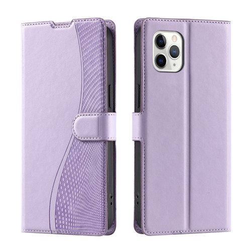 iPhone 11 Pro Max Voltage Ultra-thin Dot Leather Phone Case - Purple