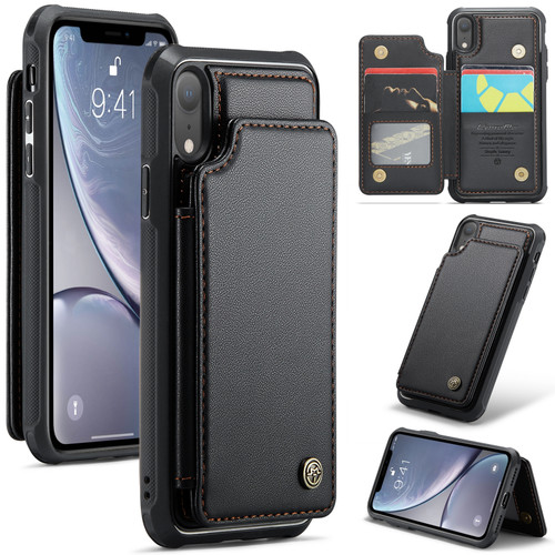 iPhone XR CaseMe C22 Card Slots Holder RFID Anti-theft Phone Case - Black