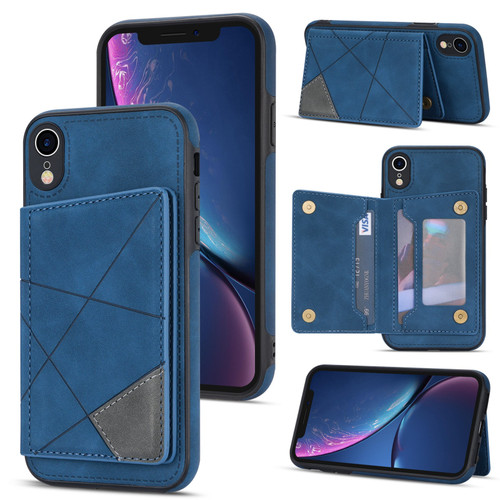 iPhone XR Line Card Holder Phone Case - Blue