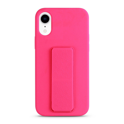 iPhone XR Liquid Silicone Holder Phone Case - Brilliant Pink