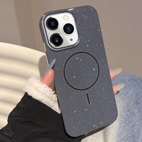 iPhone 11 Pro Glitter MagSafe Thin Circle TPU Phone Case - Black