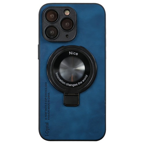 iPhone 11 Pro i.Crystal Lambskin Fulcrum Support Phone Case - Blue