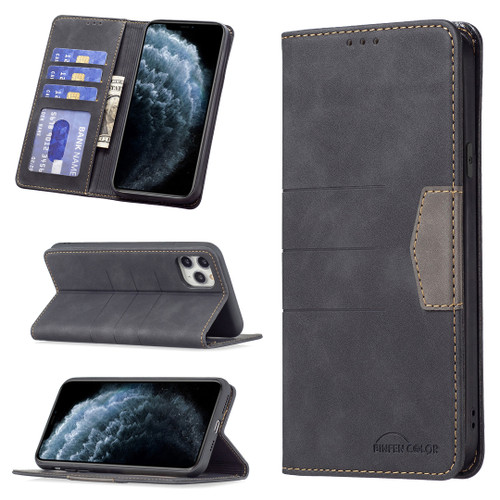 iPhone 11 Pro Magnetic Splicing Leather Phone Case - Black