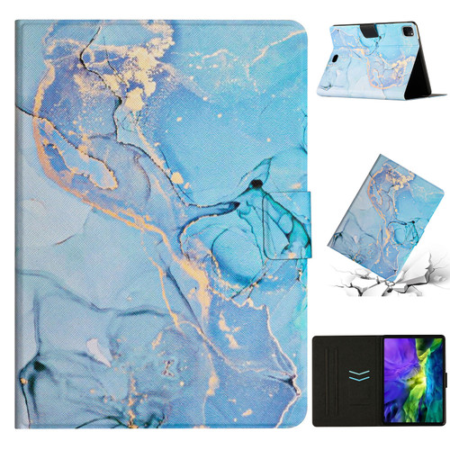 iPad Pro 11 2020 Marble Pattern Smart Leather Tablet Case - Blue