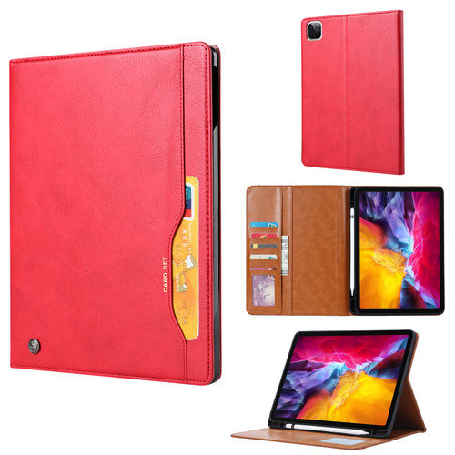 Knead Skin Texture Horizontal Flip Leather Case iPad Pro 12.9 inch 2022/2021/2020/2018, with Photo Frame & Holder & Card Slots & Wallet & Pen Slot - Red