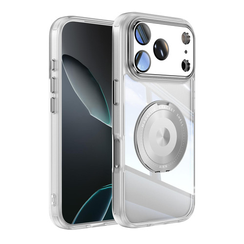 iPhone 17 Pro Max 360 Holder Magsafe Acrylic Hybrid TPU Phone Case - Frosted White