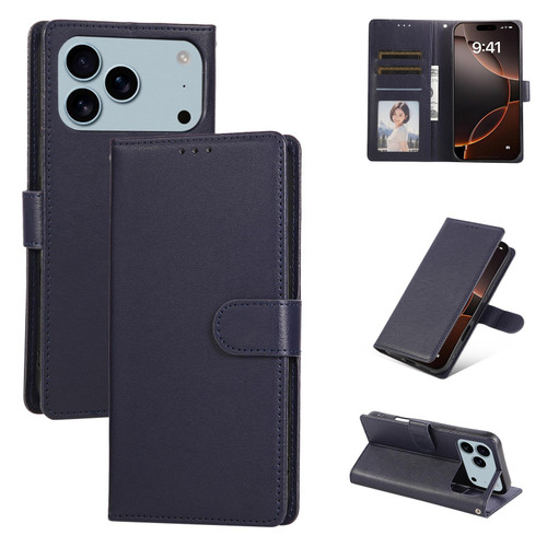 iPhone 17 Pro Max 3-Card Slots Multifunctional Leather Phone Case - Blue
