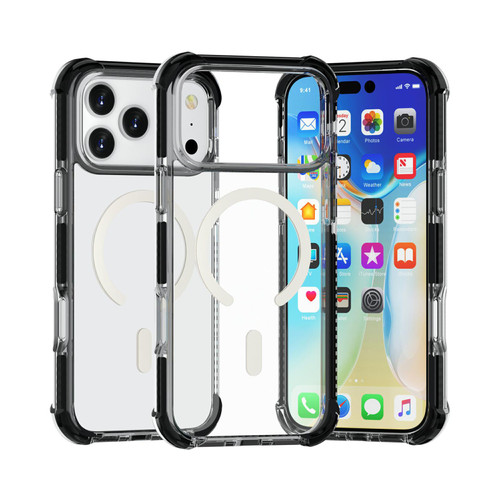 iPhone 17 Pro Max Acrylic Magsafe Magnetic Shockproof Phone Case - Black