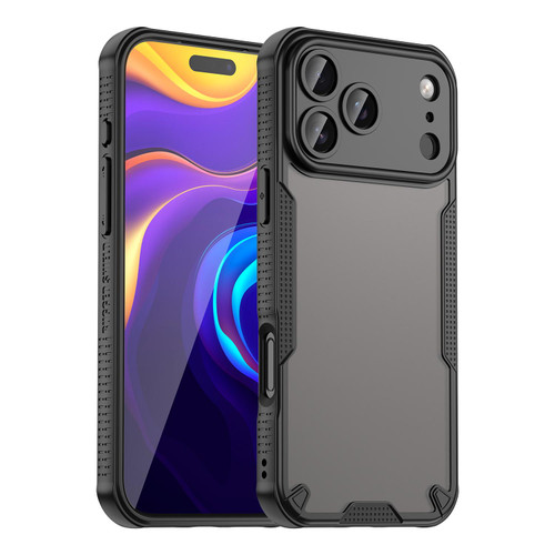 iPhone 17 Pro Max Armor Glaze PC Hybrid TPU Phone Case - Black