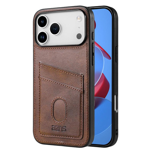 iPhone 17 Pro Max AZNS K1 Series Card Slot Business Phone Case - Brown