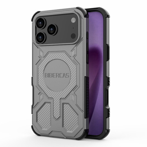 iPhone 17 Pro Max BIBERCAS Real Color Series MagSafe Shockproof Phone Case - Gray