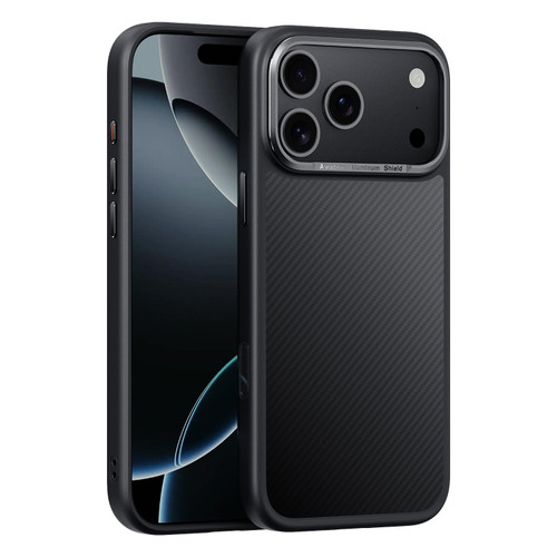 iPhone 17 Pro Max Carbon Fiber Kevlar MagSafe Magnetic Phone Case - Black