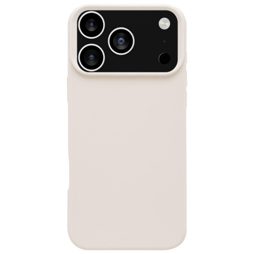 iPhone 17 Pro Max Dopamine Simple Imitation Liquid Silicone Phone Case - Cheese White