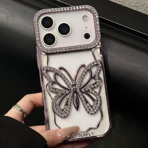 iPhone 17 Pro Max Hollow Butterfly Electroplating TPU Phone Case - Rose Gold