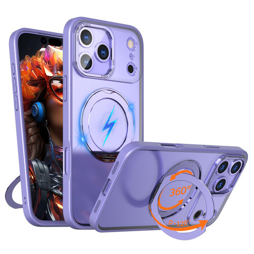 iPhone 17 Pro Max kalebol MagSafe Metal Ring Holder Phone Case - Light Purple