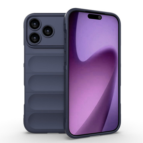 iPhone 17 Pro Max Magic Shield TPU + Flannel Phone Case - Dark Blue