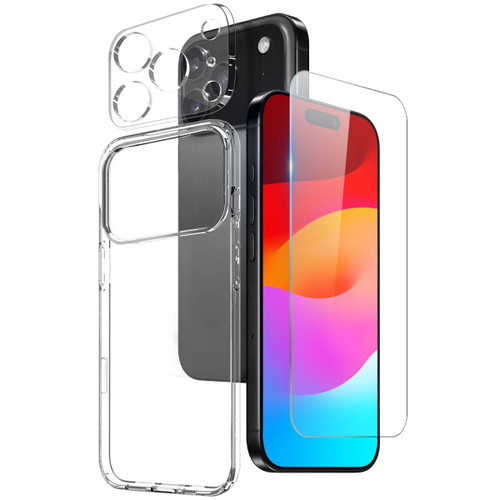 iPhone 17 Pro Max NORTHJO 3 in 1 TPU Phone Case with Screen Film and Lens Film - Clear