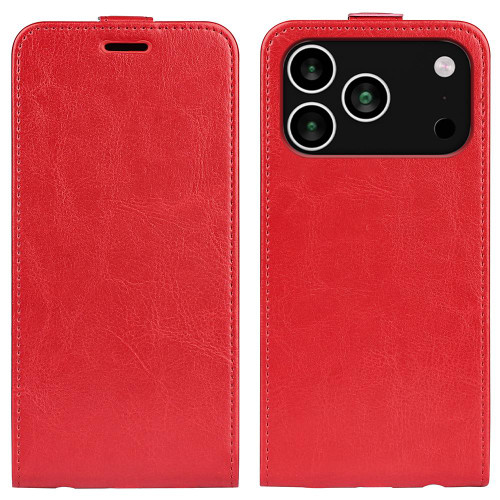 iPhone 17 Pro Max R64 Texture Single Vertical Flip Leather Phone Case - Red