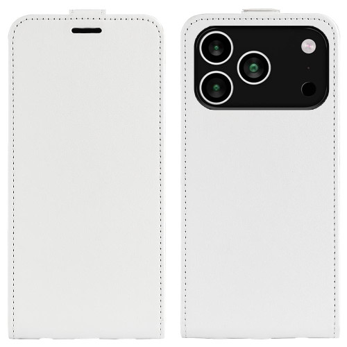 iPhone 17 Pro Max R64 Texture Single Vertical Flip Leather Phone Case - White