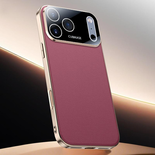 iPhone 17 Pro Max Skin Feel Leather Texture Cooling Phone Case - Red