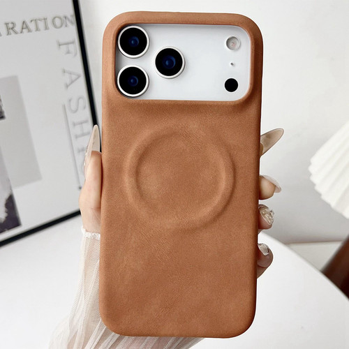 iPhone 17 Pro Max Skin Feel Sheepskin MagSafe Magnetic Phone Case - Yellow