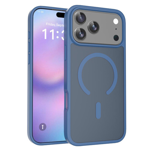 iPhone 17 Pro Max Skin Feel TPU Hybrid PC MagSafe Phone Case - Blue