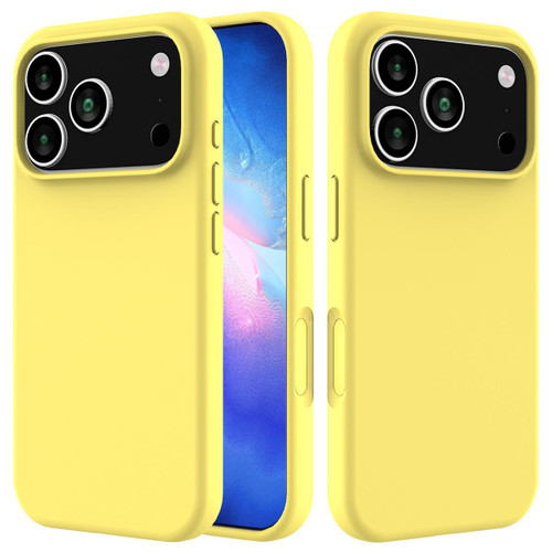 iPhone 17 Pro Max Solid Color Silicone Phone Case - Lemon Yellow