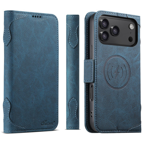 iPhone 17 Pro Max SUTENI J07 Multifunctional Horizontal Flip Magsafe Leather Phone Case - Blue